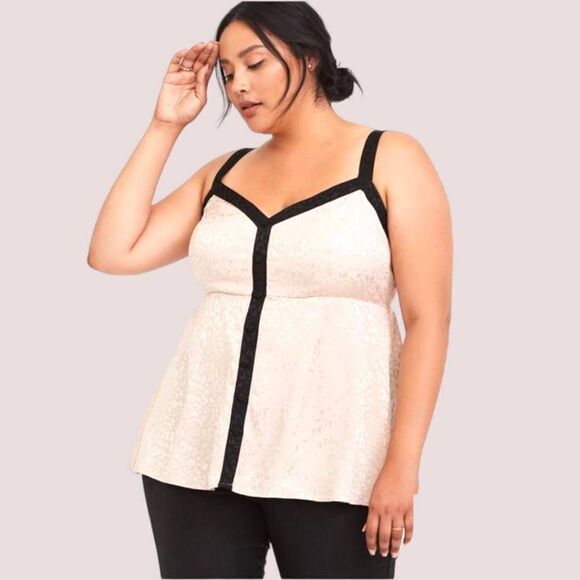 TORRID Plus Size Tank & Black Jacquard Babydoll Cami/ Tank Top - Picture 5 of 16
